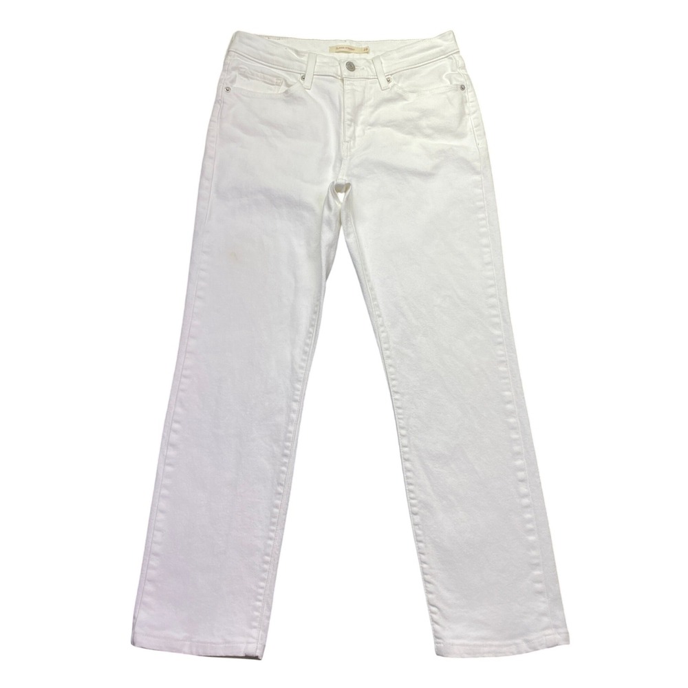 Levis Classic Straight Jeans Womens Sz 28 White Denim Waterless Grunge Preppy